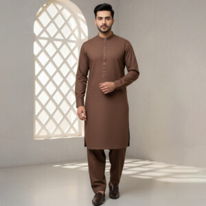 Mens Pastel Brown wholesale pakistani shalwar kameez (2)