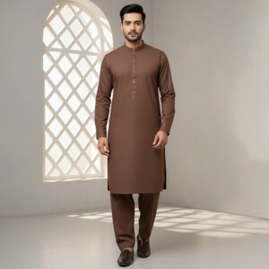 Mens Pastel Brown wholesale pakistani shalwar kameez
